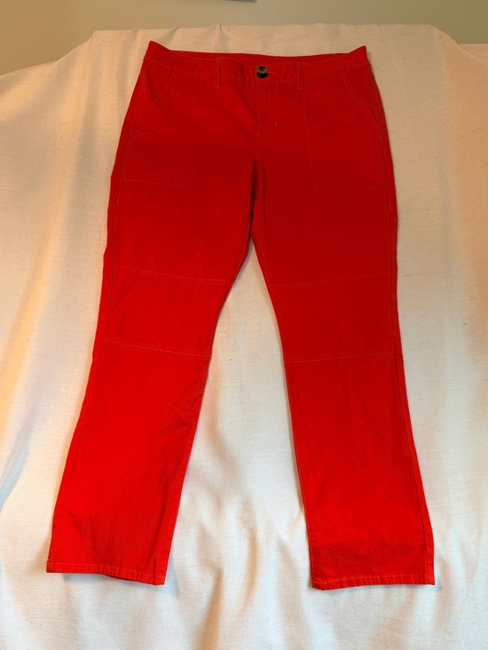 CAbi Pants - Cabi Utility Trouser Pants Size 10 Coral Orange Straight Leg Style 6046
